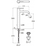 Roca ONA A5A349EC00 高身面盆龍頭（連彈弓去水）：高頸部設計、5L/min流量、省水節能